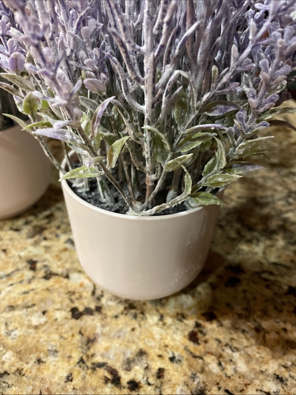 Faux Lavender Plant in Cream Pot - Decorative Purple Accent - Picture 2 of 3